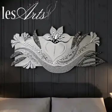 installazione-fiore-bianco-argento