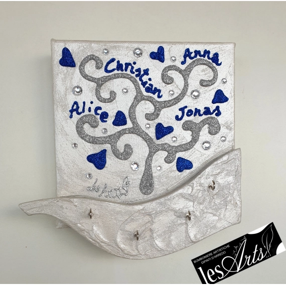 Albero cuori blu
