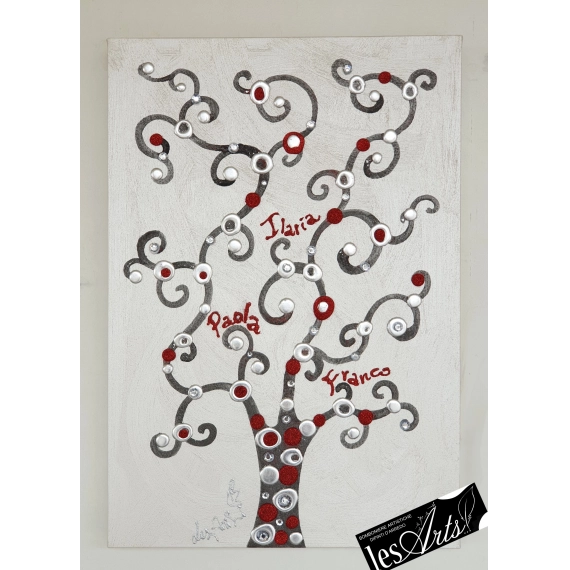 Albero della Famiglia argento e rosso