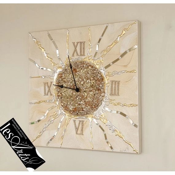 Orologio d'arredo oro arancio 50x50