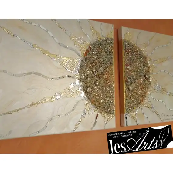 Sole scomposto oro arancio 50x50