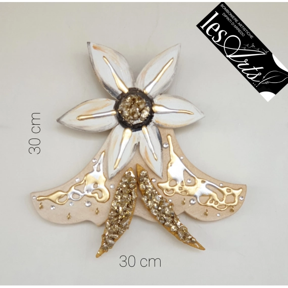 Appendichiavi oro fiore bianco