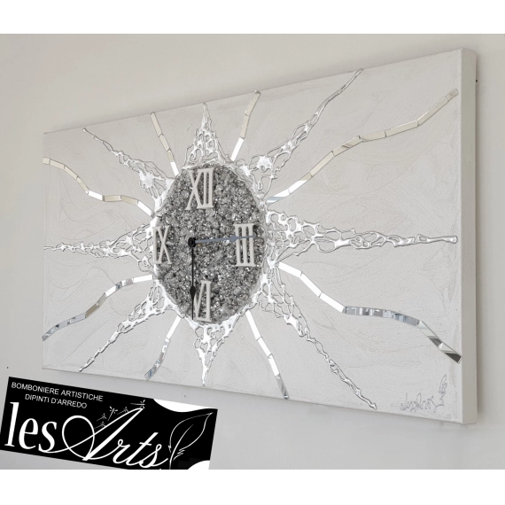 Orologio d'arredo argento 100x50