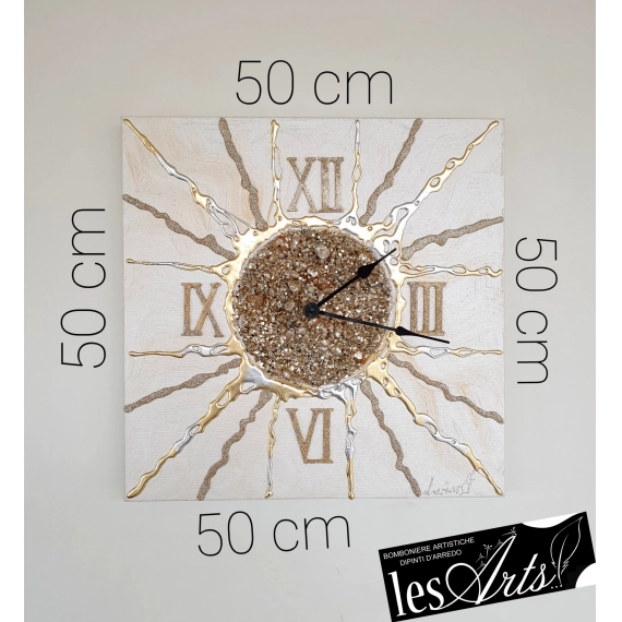 Orologio d'arredo oro 50x50 glitter