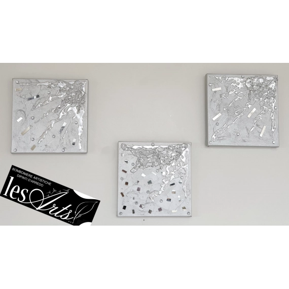 Trittico astratto argento