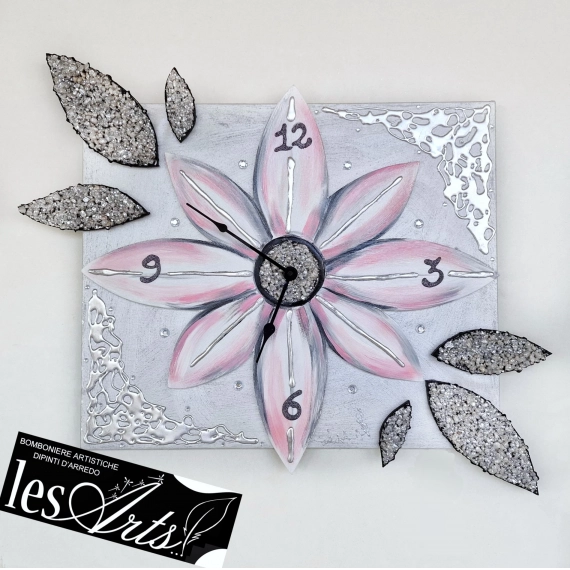 Orologio fiore rosa