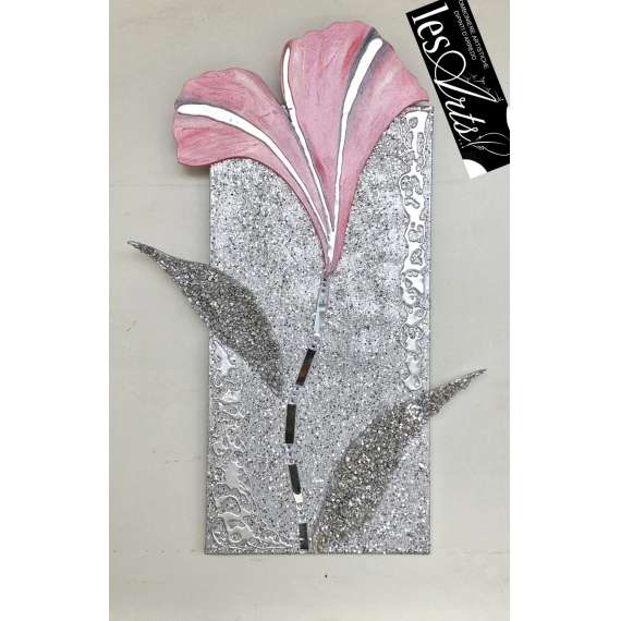 Tela glitter 40x80 fiore rosa