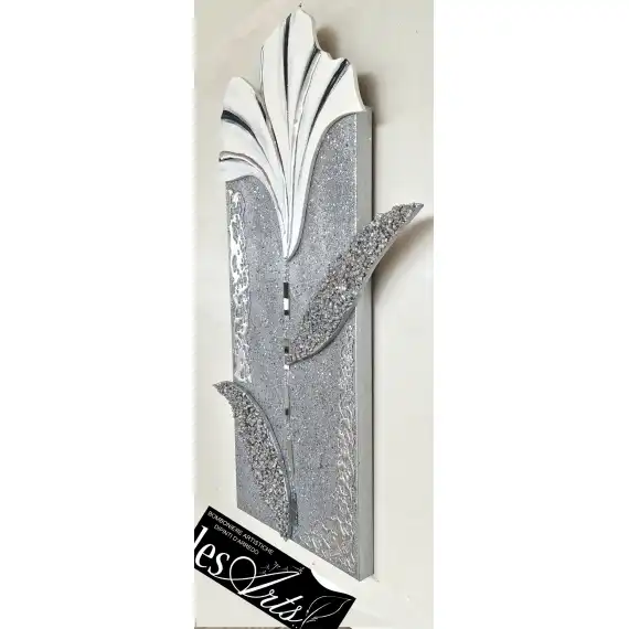 Dipinto 40x80 glitter fiore bianco