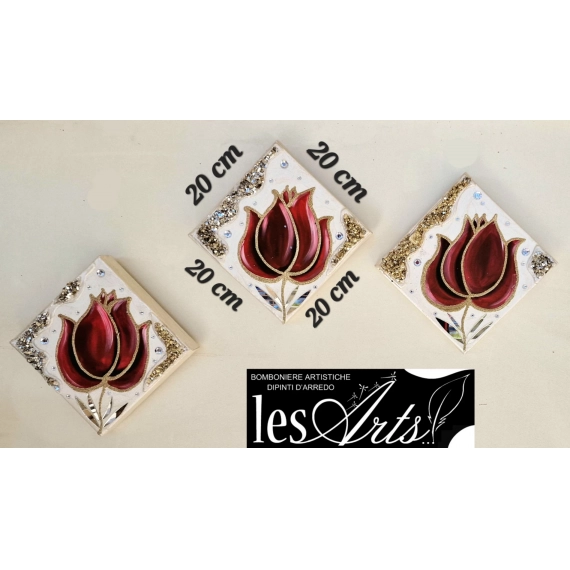 Trittico rose rosse
