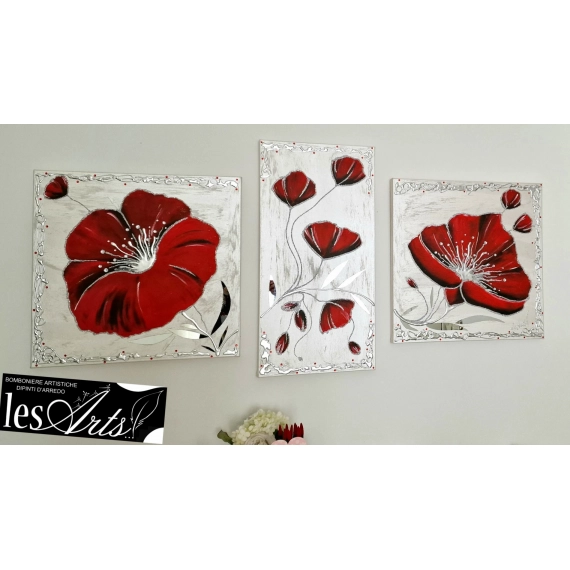 Trittico tulipani rossi