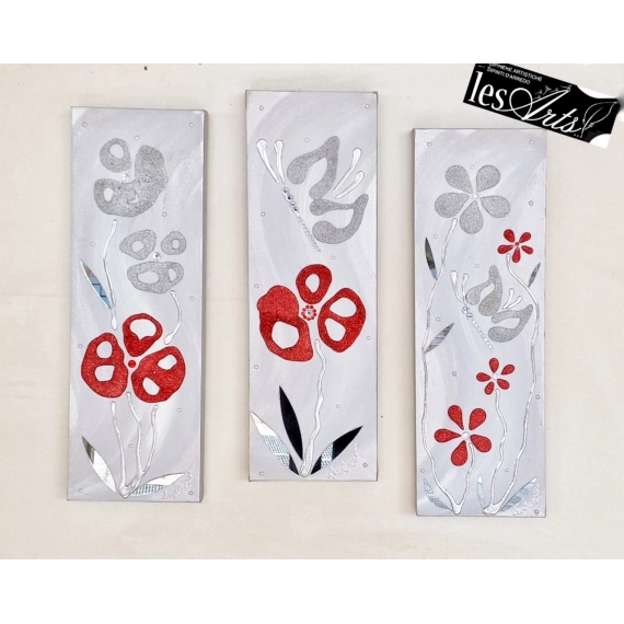 Trittico argento /rosso