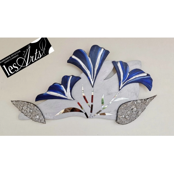 Dipinto sagomato fiori blu
