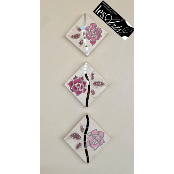 Trittico rose fucsia