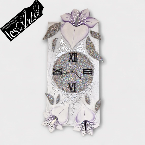 Orologio fiori lilla
