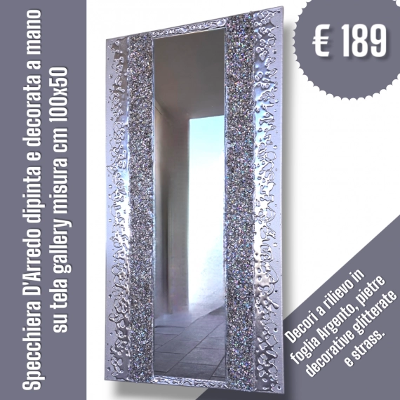 Specchiera 100x50 argento 